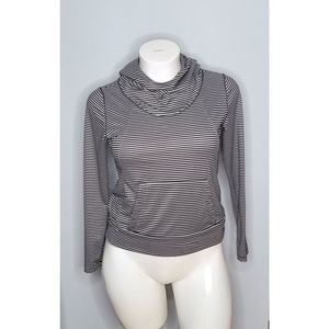 Lole Stripe Pullover Sweater with Hoodie Size Large